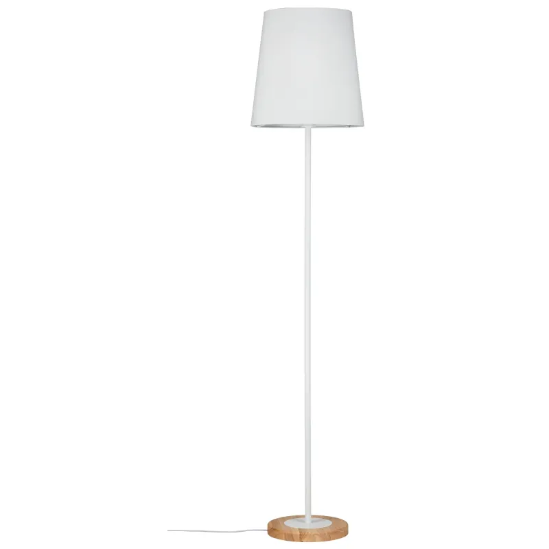 Neordic Stellan Lampadaire max 1x20W E27 Blanc/Bois 230V Tissu/Méta...