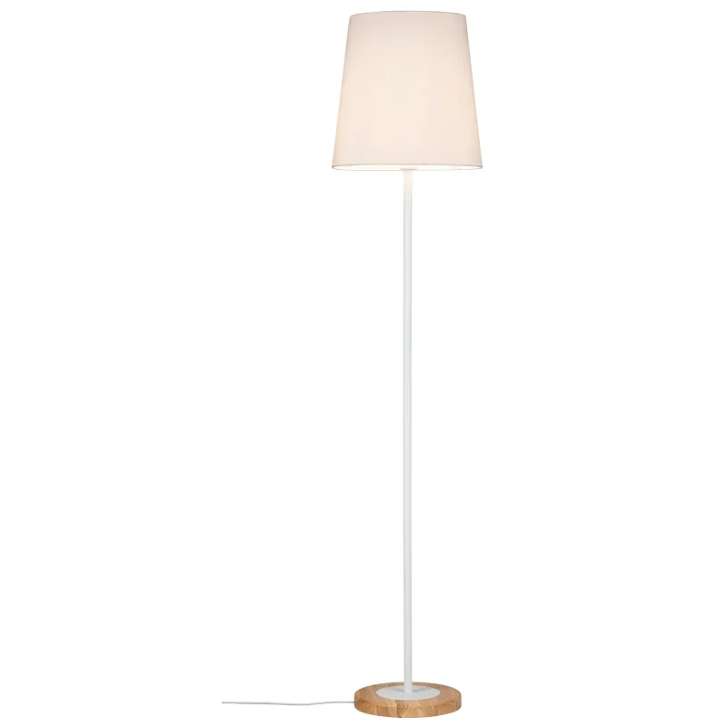 Neordic Stellan Lampadaire max 1x20W E27 Blanc/Bois 230V Tissu/Méta...
