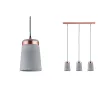 Neordic Stig suspension max 3x20W E27 Gris/Cuivre mat 230V Béton/Mé...