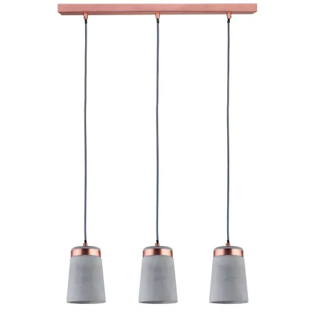 Neordic Stig suspension max 3x20W E27 Gris/Cuivre mat 230V Béton/Mé...