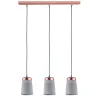 Neordic Stig suspension max 3x20W E27 Gris/Cuivre mat 230V Béton/Mé...
