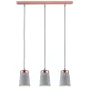 Neordic Stig suspension max 3x20W E27 Gris/Cuivre mat 230V Béton/Mé...