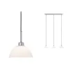 Susp Parana max.3x40W GU10 Blanc/Chrome mat 230V Verre/Métal - Pas ...