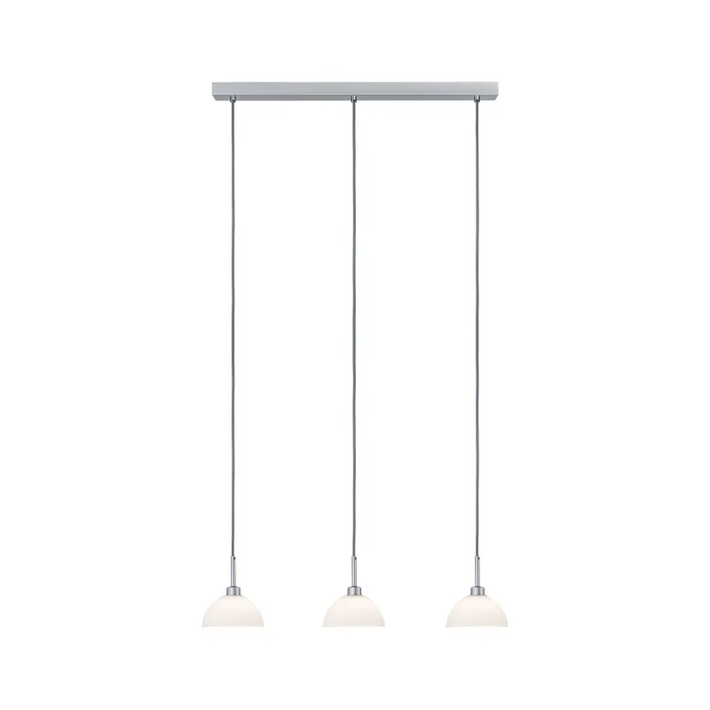 Susp Parana max.3x40W GU10 Blanc/Chrome mat 230V Verre/Métal - Pas ...