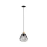 Suspension Cameo IP44 max 20W E27 Noir/Bois 230V Métal/Bois - Pas cher