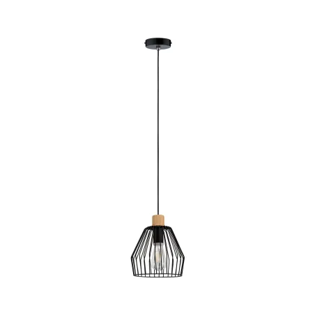 Suspension Cameo IP44 max 20W E27 Noir/Bois 230V Métal/Bois - Pas cher