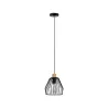 Suspension Cameo IP44 max 20W E27 Noir/Bois 230V Métal/Bois - Pas cher