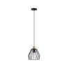 Suspension Cameo IP44 max 20W E27 Noir/Bois 230V Métal/Bois - Pas cher