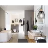 Suspension Cameo IP44 max 20W E27 Noir/Bois 230V Métal/Bois - Pas cher