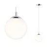 Suspension Galacta IP44 max 20W E27 Sat/Chrome 230V Verre/Métal - P...