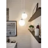 Suspension Galacta IP44 max 20W E27 Sat/Chrome 230V Verre/Métal - P...