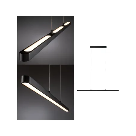 Susp. Lento grad LED 1x42W Noir/ Alu 230V Aluminium/Synthétique - P...