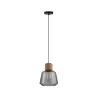 Suspension Neordic Edla max1x20W E27 Verre fumé/Liège/Noir 230 V Ve...