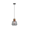 Suspension Neordic Edla max1x20W E27 Verre fumé/Liège/Noir 230 V Ve...
