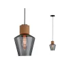Suspension Neordic Edla max1x20W E27 Verre fumé/Liège/Noir 230 V Ve...