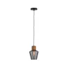 Suspension Neordic Edla max1x20W E27 Verre fumé/Liège/Noir 230 V Ve...
