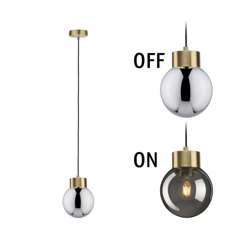 Suspension Neordic Linja max1x20W E27 Ver fumé/Lait br 230V Miroir/...