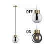 Suspension Neordic Linja max1x20W E27 Ver fumé/Lait br 230V Miroir/...