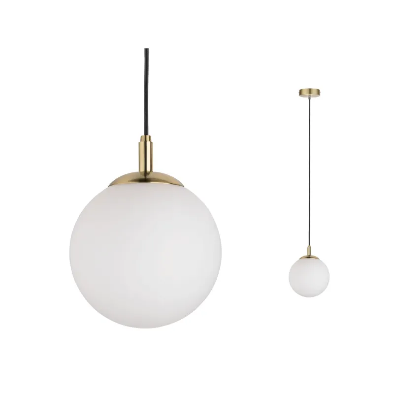 Suspension Neordic Menja max1x20W E27 Blanc/laiton brossé 230V, ver...