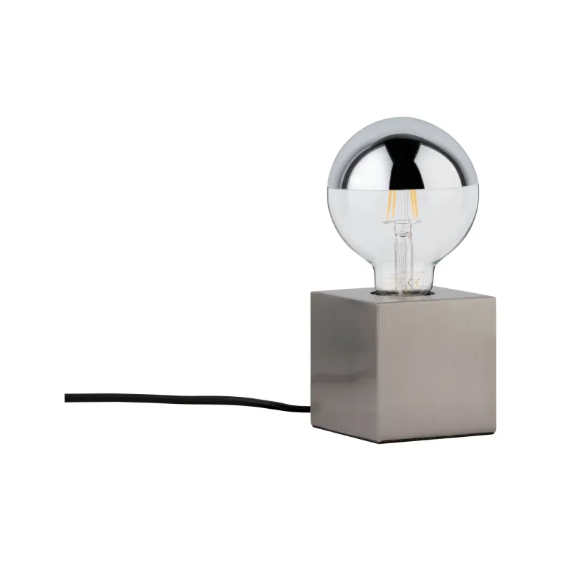 Lampe à poser Kura max1x20W E27 gris Acier brossé 230V Métal - Pas ...