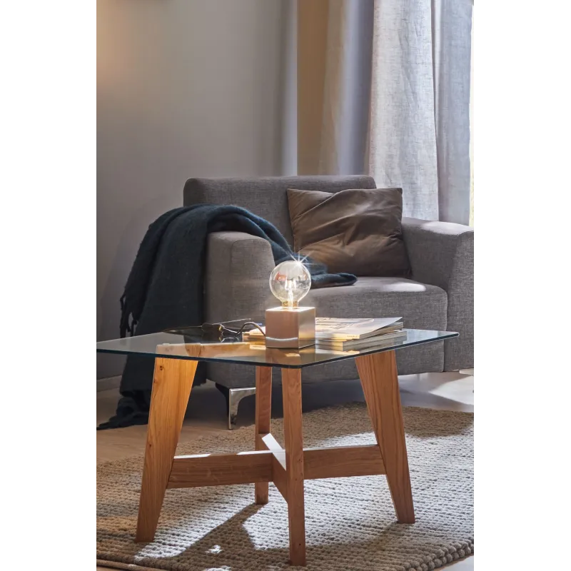 Lampe à poser Kura max1x20W E27 gris Acier brossé 230V Métal - Pas ...