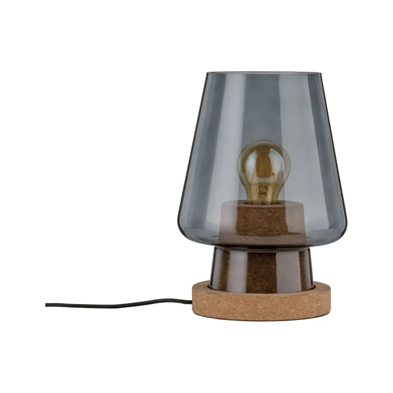 Lampe à poser Neordic Iben max1x20W E27 Verre fumé Liège 230V Verre...