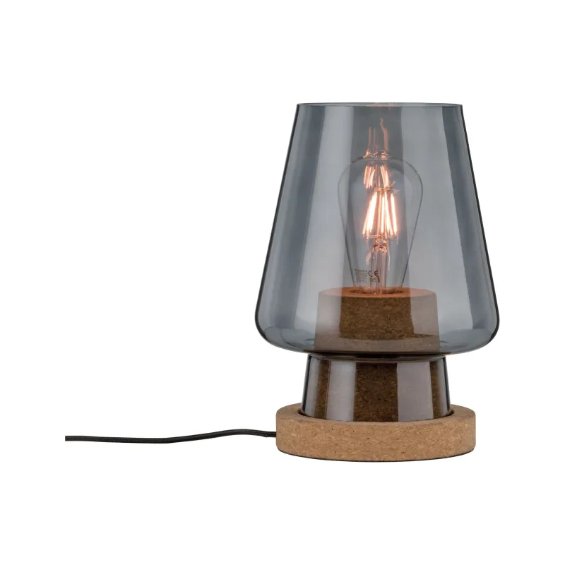 Lampe à poser Neordic Iben max1x20W E27 Verre fumé Liège 230V Verre...