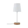 Lampe à poser Neordic Stellan max.1x20 W E27 blanc/bois 230 V tissu...