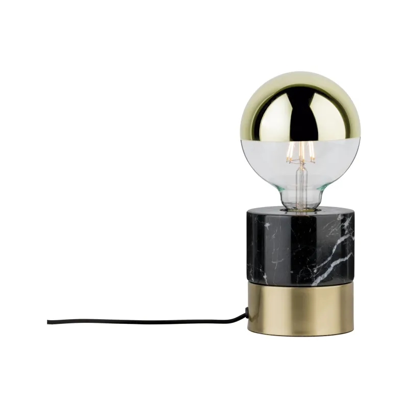 L à pos Neordic Vala max1x20W E27 Laiton br/noir 230V métal/marbre ...