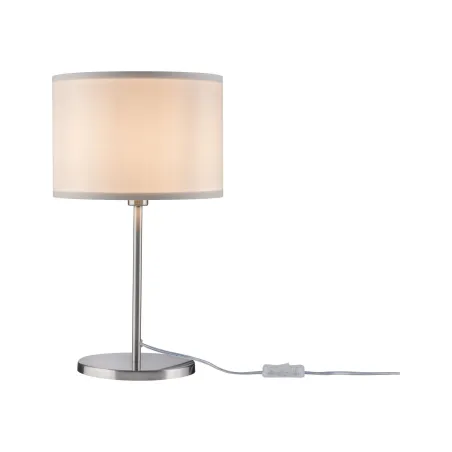 Lampe à poser Tessa max 1x40W E14 Crème Acier brossé 230 V, métal/t...