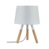 Neordic Berit lampe de table max 1x20W E27 Blanc/Bois 230V Tissu/Mé...