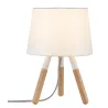 Neordic Berit lampe de table max 1x20W E27 Blanc/Bois 230V Tissu/Mé...