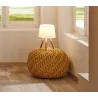 Neordic Berit lampe de table max 1x20W E27 Blanc/Bois 230V Tissu/Mé...