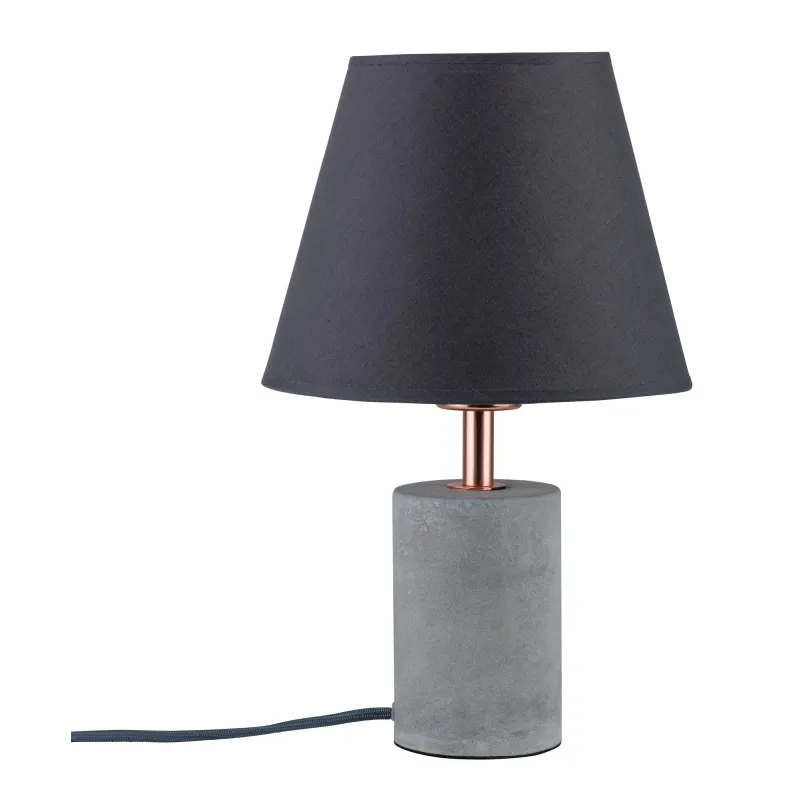 Neordic Tem lampe de table max 1x20W E27 Gris/Cuivre 230V Tissu/Bét...