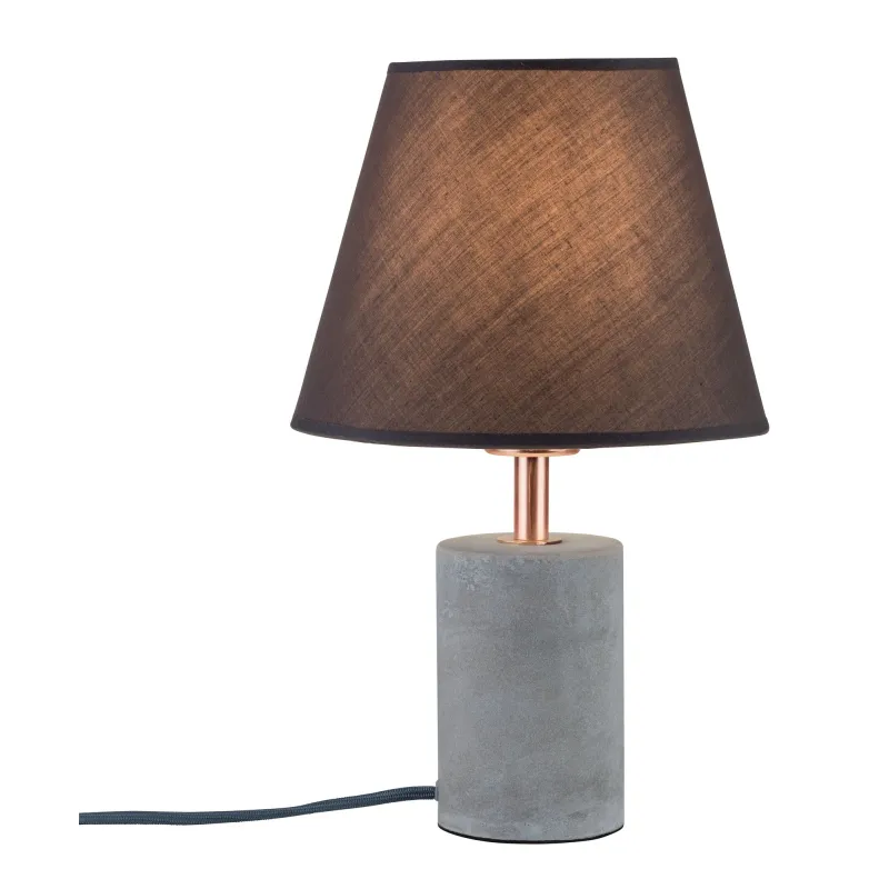 Neordic Tem lampe de table max 1x20W E27 Gris/Cuivre 230V Tissu/Bét...