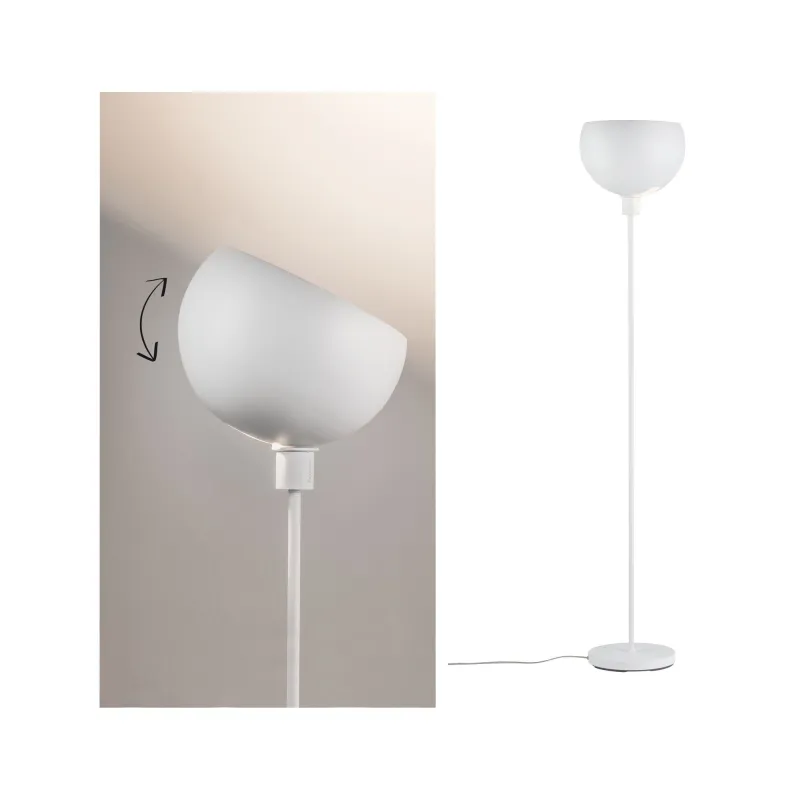 Lampadaire Gambia max.1x60W Blanc dépoli 230V Métal  - Pas cher