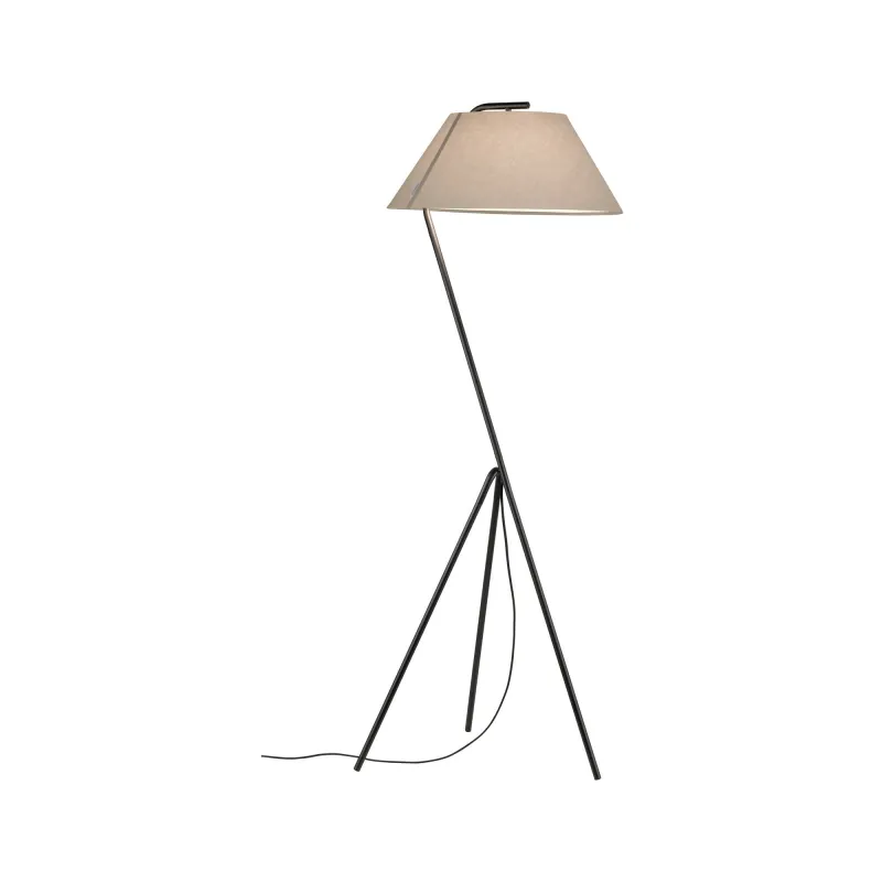 Lampadaire Neordic Narve max 1x60W E27 Beige/noir 230V Tissu/métal ...