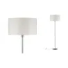 Lampadaire Tessa max 1x60W E27 Crème Acier brossé 230 V, métal/tiss...