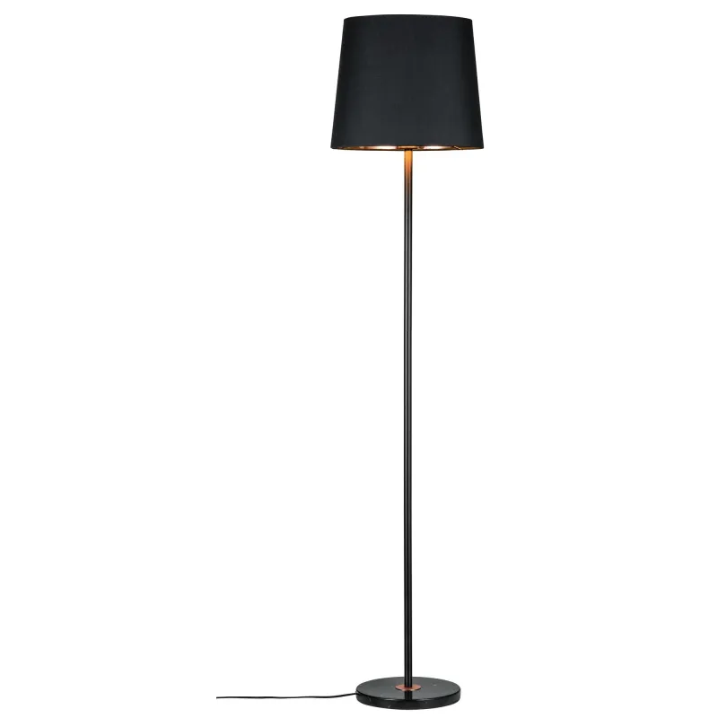 Neordic Enja Lampadaire max 1x20W E27 Noir/Cuivre 230V Tissu/Marbre...