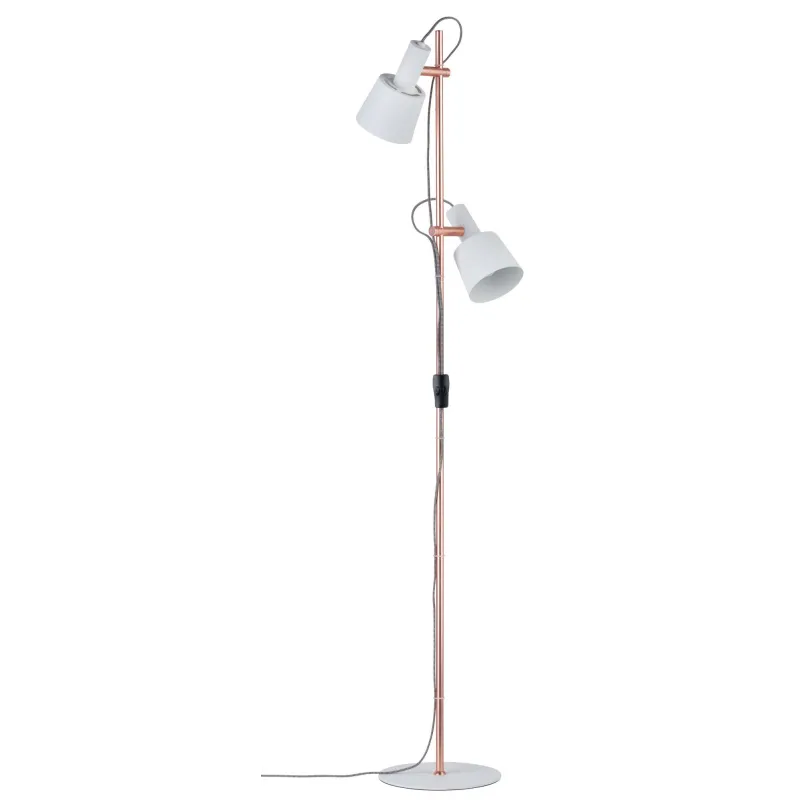 Neordic Haldar lampadaire max 2x20W E14 Blanc/Cuivre mat 230V Métal...