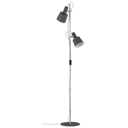 Neordic Haldar lampadaire max2x20W E14 Gris foncé Mat 230V Métal - ...