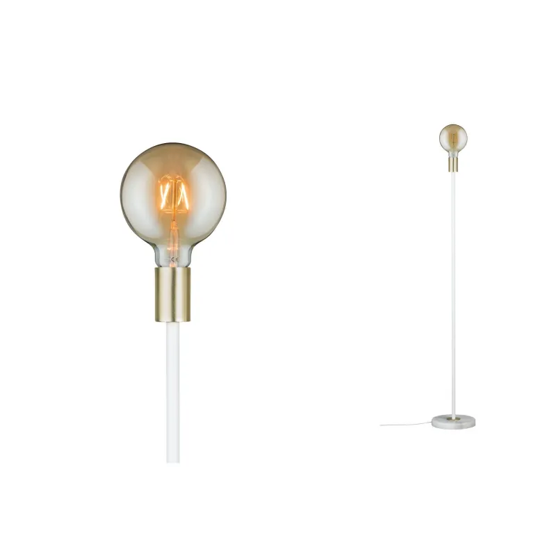 Neordic Nordin Lampadaire max 1x20W E27 Blanc/Doré mt 230V Marbre/M...