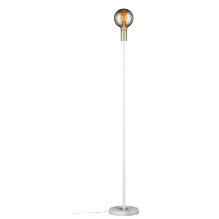 Neordic Nordin Lampadaire max 1x20W E27 Blanc/Doré mt 230V Marbre/M...