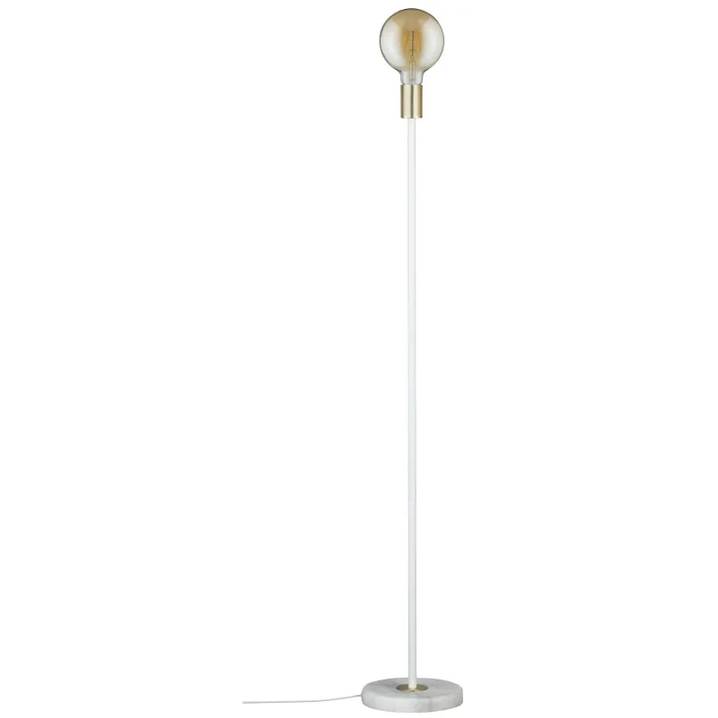 Neordic Nordin Lampadaire max 1x20W E27 Blanc/Doré mt 230V Marbre/M...