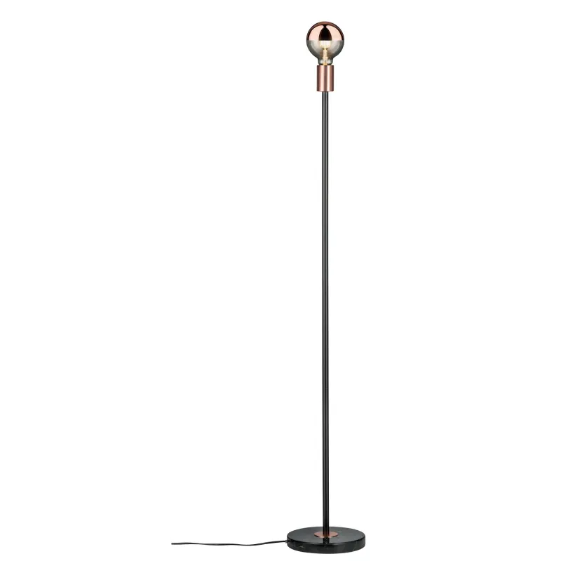 Neordic Nordin Lampadaire max 1x20W E27 Noir/Cuivre mat 230V Marbre...