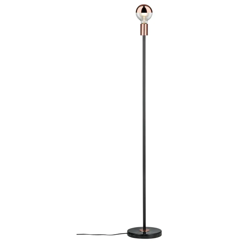 Neordic Nordin Lampadaire max 1x20W E27 Noir/Cuivre mat 230V Marbre...