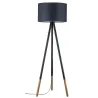 Neordic Rurik Lampadaire max 1x20W E27 Gris/Bois 230V Tissu/Métal/B...