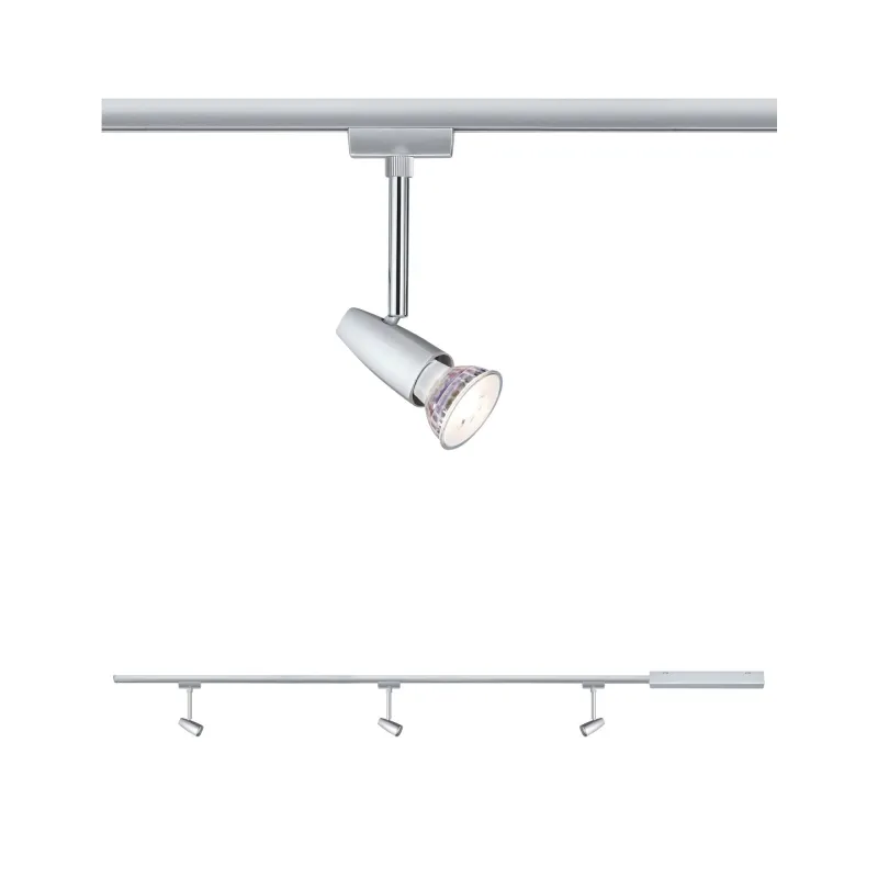 Kit URail Barelli max. 3x GU10 chrome mat/chrome 230V metal/Syn 1.2m
