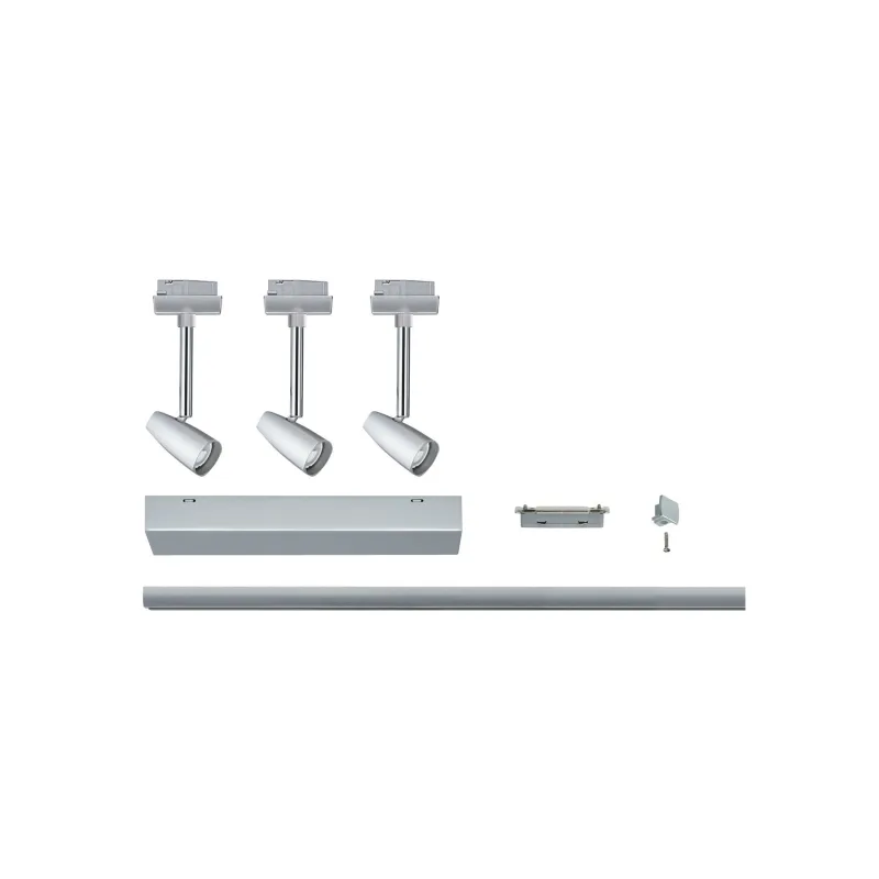 Kit URail Barelli max. 3x GU10 chrome mat/chrome 230V metal/Syn 1.2m