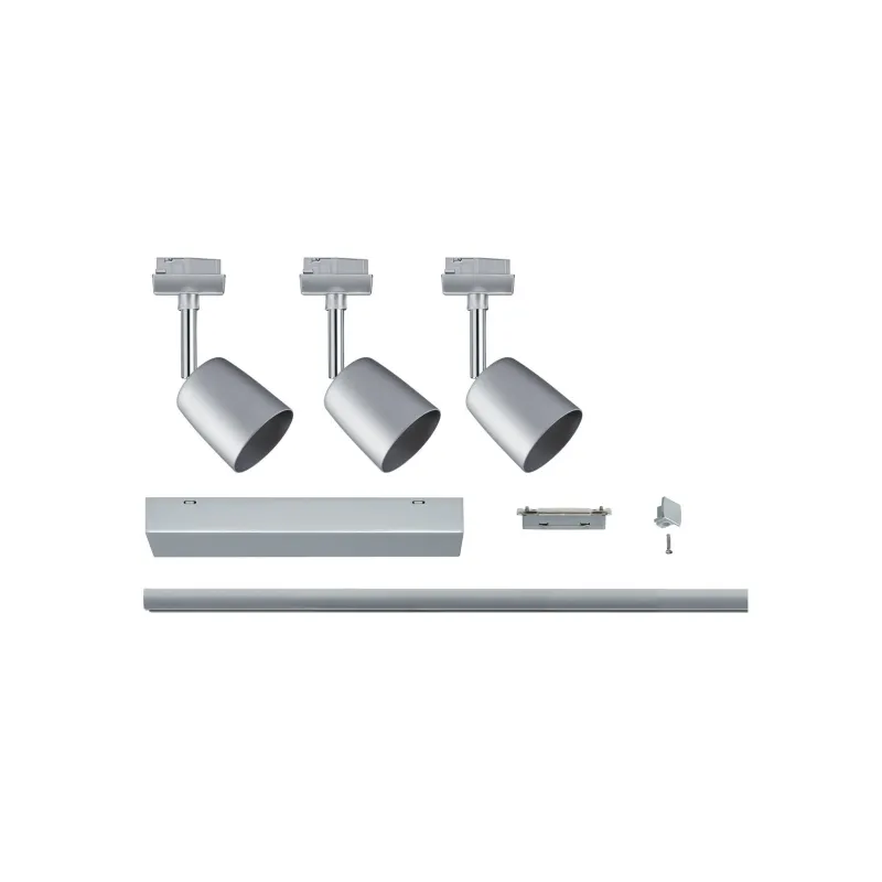 Kit URail Cover max. 3x10W GU10 chrome mat/chrome 230V metal/Syn 1m